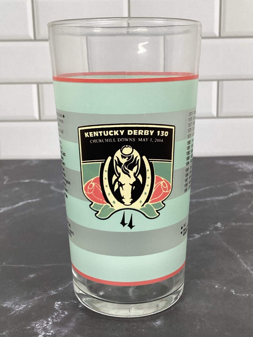 Official 130th Kentucky Derby Souvenir Mint Julep Drinking Glass, 2004